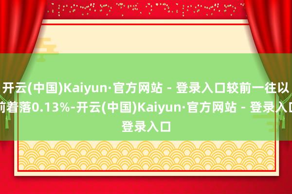 开云(中国)Kaiyun·官方网站 - 登录入口较前一往以前着落0.13%-开云(中国)Kaiyun·官方网站 - 登录入口