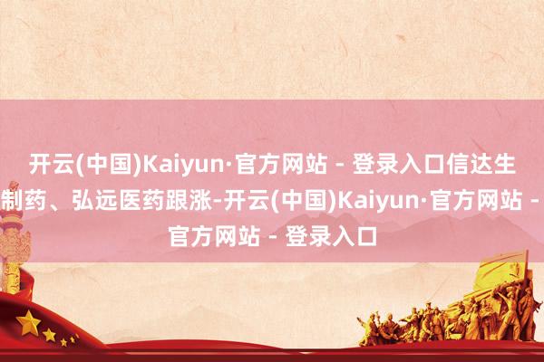 开云(中国)Kaiyun·官方网站 - 登录入口信达生物、翰森制药、弘远医药跟涨-开云(中国)Kaiyun·官方网站 - 登录入口