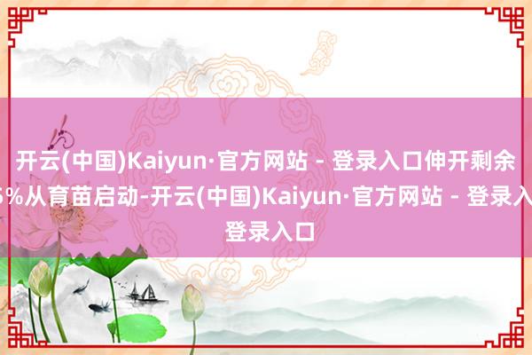 开云(中国)Kaiyun·官方网站 - 登录入口伸开剩余75%从育苗启动-开云(中国)Kaiyun·官方网站 - 登录入口
