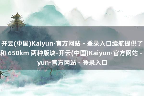 开云(中国)Kaiyun·官方网站 - 登录入口续航提供了 550km 和 650km 两种版块-开云(中国)Kaiyun·官方网站 - 登录入口