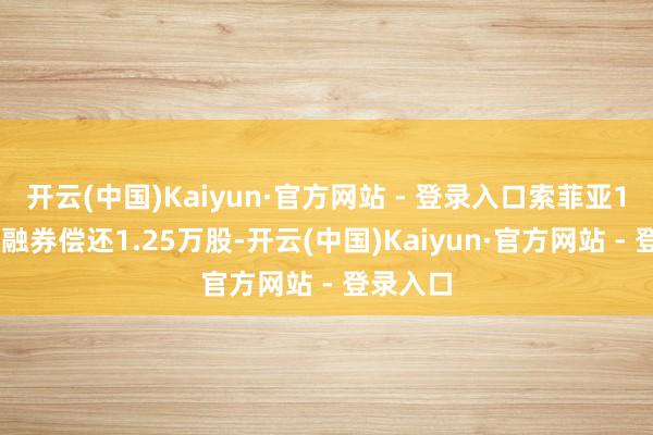 开云(中国)Kaiyun·官方网站 - 登录入口索菲亚12月9日融券偿还1.25万股-开云(中国)Kaiyun·官方网站 - 登录入口